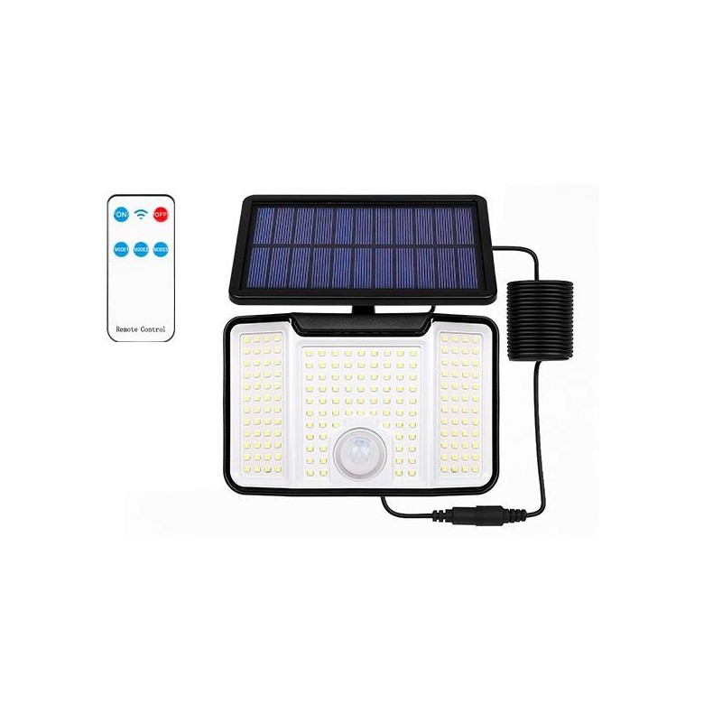 Naświetlacz LED solarny 172xSMD PIR pilot