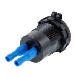 CARMOTION/ Ładowarka do zabudowy USB QC3.0 + USB 6A z woltomierzem i włącznikiem mechanicznymm