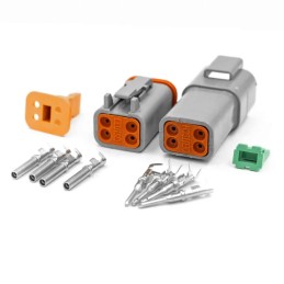 ZŁĄCZE DEUTSCH STECKER KOMPLET WTYCZKA+GNIAZDO DT4PIN AMPHENOL