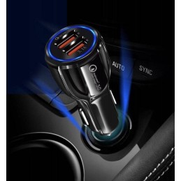 Szybka ładowarka samochodowa 2x USB  Szybkie ładowanie Quick Charge 3.0 BIAŁA