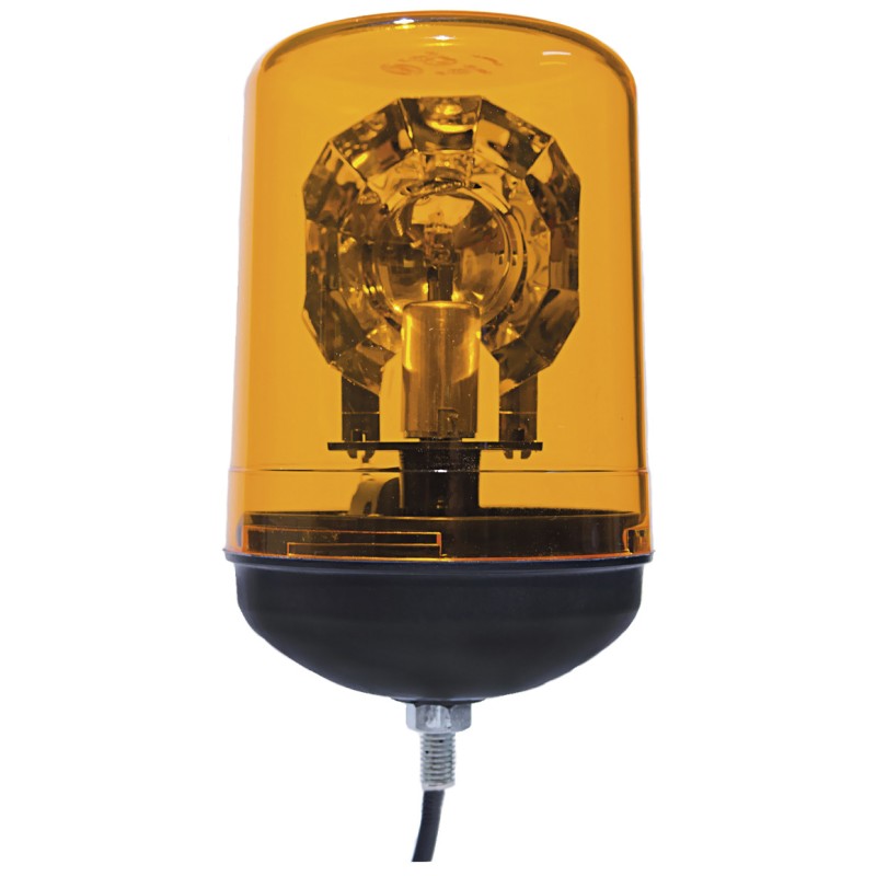 LAMPA BŁYSKOWA 12/24V OBROTOWA HALOGEN ŻÓŁTA H-183MM,MOC.NA 3-ŚRUBY I MAGNES+ŻARÓWKA