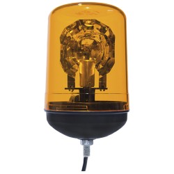 LAMPA BŁYSKOWA 12/24V OBROTOWA HALOGEN ŻÓŁTA H-183MM,MOC.NA 3-ŚRUBY I MAGNES+ŻARÓWKA