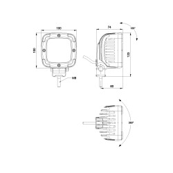 Halogenowa lampa robocza w metalowej obudowie