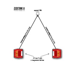 ZESTAW OŚWIETLENIOWY DŁ. 7M NA MAGNESACH Z LAMPAMI LED