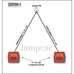 ZESTAW OŚWIETLENIOWY DŁ. 7M Z LAMPAMI LED