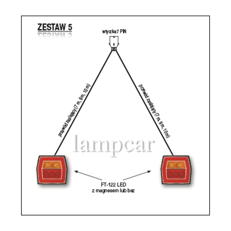 ZESTAW OŚWIETLENIOWY DŁ. 7M Z LAMPAMI LED