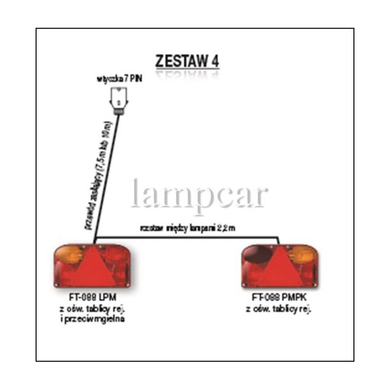 ZESTAW OŚWIETLENIOWY DŁ. 7M Z LAMPAMI LED NA MAGNESACH