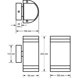 JGS-012802 Oprawa elewacyjna 2x GU10 czarny