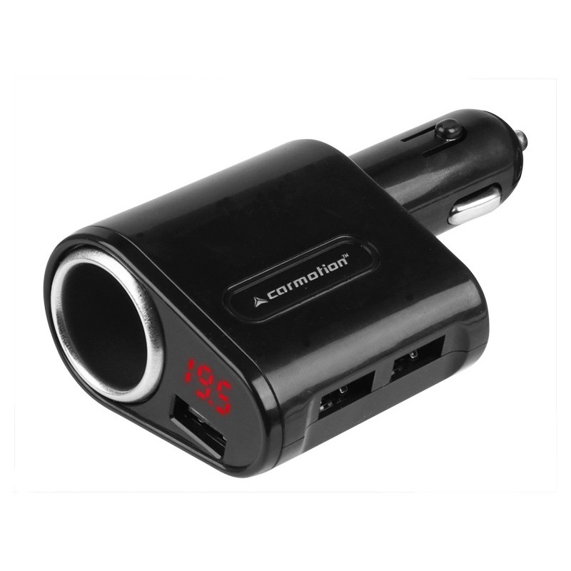 ŁADOWARKA 2X USB 3.4A MAX + WOLTOMIERZ 8-30V Z ALARMEM NISKIEGO NAPIĘCIA