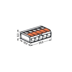 Złączka WAGO 221-413 uniwersalna linka, drut 3x0,2-4mm2