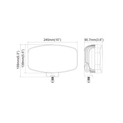 HALOGEN DALEKOSIĘŻNY PROSTOKĄTNY CHROMOWANY HP5.40486