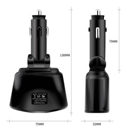 Rozgałęźnik gniazda zapalniczki | Woltomierz | 4 porty USB  HC67B