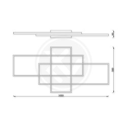 Żyrandol LED Galaxis Pegaz 130W 105x50x8 cm czarny