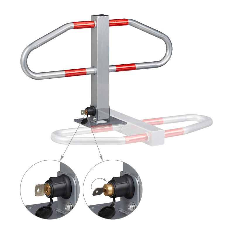 Blokada zapora parkingowa składana z odblaskami zamykana na klucz 802 x 375 x 440 mm