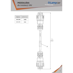 INSTALACJA DO NACZEPY Wiązka do Naczepy 2x7PIN AMP długość 15m obrysy 17m +ośw.tab.rej.