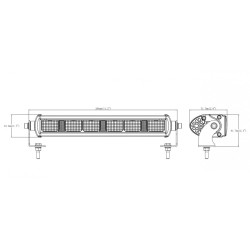 Reflektor drogowy LED + pozycja LED 12/24V 380MM