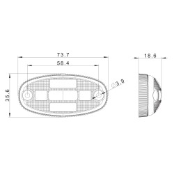 FT-039 LED LAMPA OBRYSOWA 3 FUNKCYJNA