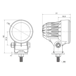 FT-360 LED ALU 38W SZEROKOKĄTNA LAMPA ROBOCZA BARWA CIEPŁA