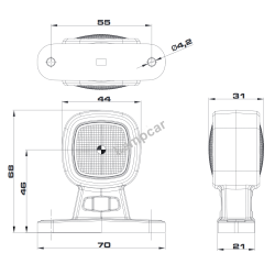 FT-141A LED LAMPA OBRYSOWA BIAŁO-CZERWONA