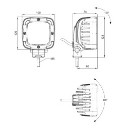 FT-361 LED MAG M30 K  ALU 38W SKUPIONY STRUMEŃ ŚWIATŁAFT-360 BARWA CIEPŁA