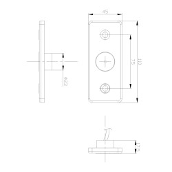 MD-013 Z LED LAMPA OBRYSOWA  WPUSZCZANA DO PRZYCZEP NACZEPY