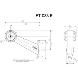FT-33E LAMPA OBRYSOWA BIAŁO-CZERWONA NA WYSIĘGNIKU