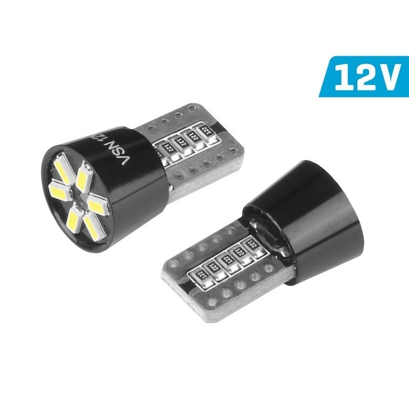 JGS-58248 Żarówka VISION W5W (T10) 12V 6x 3014 SMD LED, CANBUS, biała
