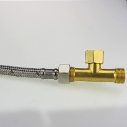 WĄŻ PRZYŁĄCZENIOWY 3/8'' x 3/8'' WĘŻYK 50CM ELASTYCZNY TRÓJNIK TAŚMA