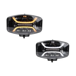 Reflektor dalekosiężny czarny LED OZZ XO1 P + ostrzegawcze