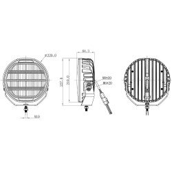 Reflektor drogowy OZZ XR2 P9″ czarny 1.88102