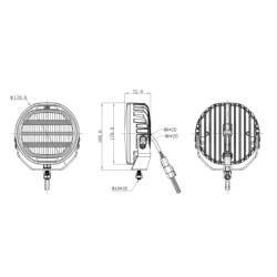 Reflektor drogowy LED OZZ XR2 P7″ czarny