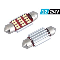 Żarówka ODPOWIEDNIK C5W 36mm 12/24V LED, CANBUS, biała,