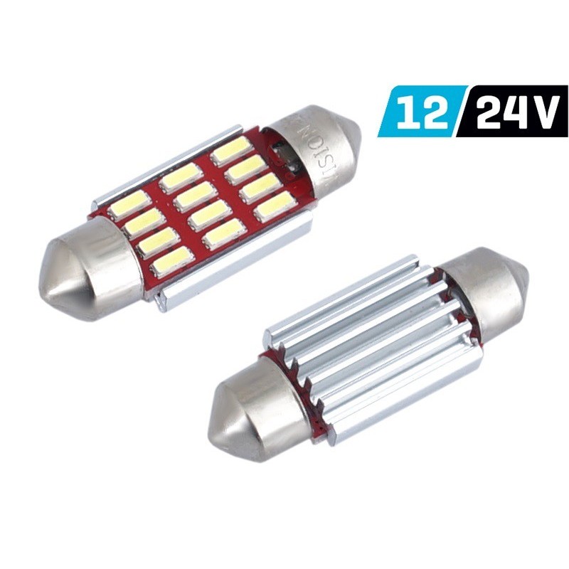 Żarówka ODPOWIEDNIK C5W 36mm 12/24V LED, CANBUS, biała,