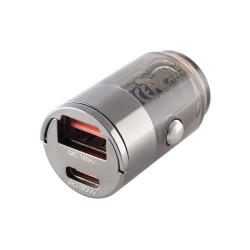 Ładowarka 12/24V, USB 18W + USB-C PD 30W, nano, z pierścieniem