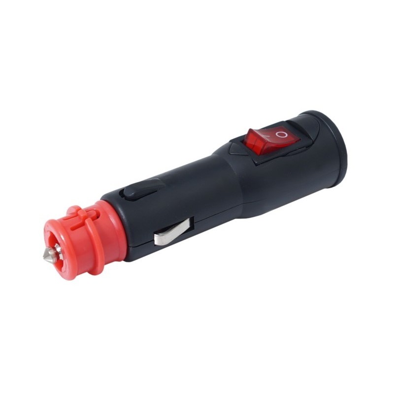 CARMOTION/ Wtyczka EURO/DIN z włącznikiem i bezpiecznikiem do gniazda 12/24V max 15A