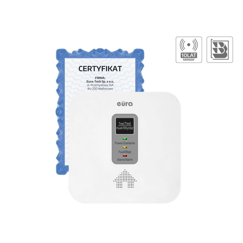 CZUJNIK CZADU I GAZU ZIEMNEGO ''EURA'' SIECIOWY