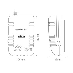 CZUJNIK GAZU ''EURA'' GD-00A2 230V/50HZ Z PRZEWODEM