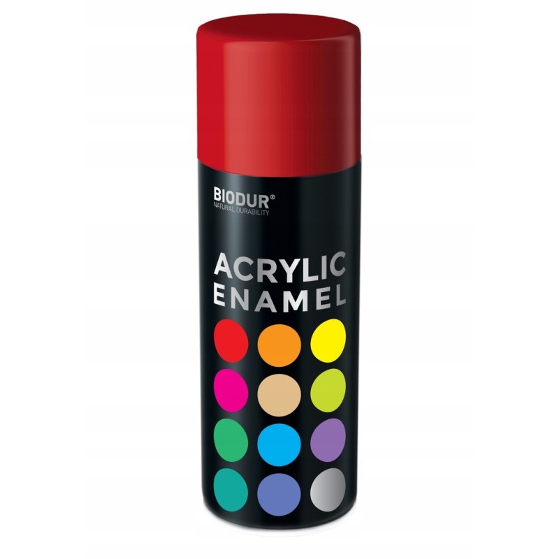 SPRAY FARBA AKRYLOWA BIODUR czerwona ognista RAL 3000 400 ml