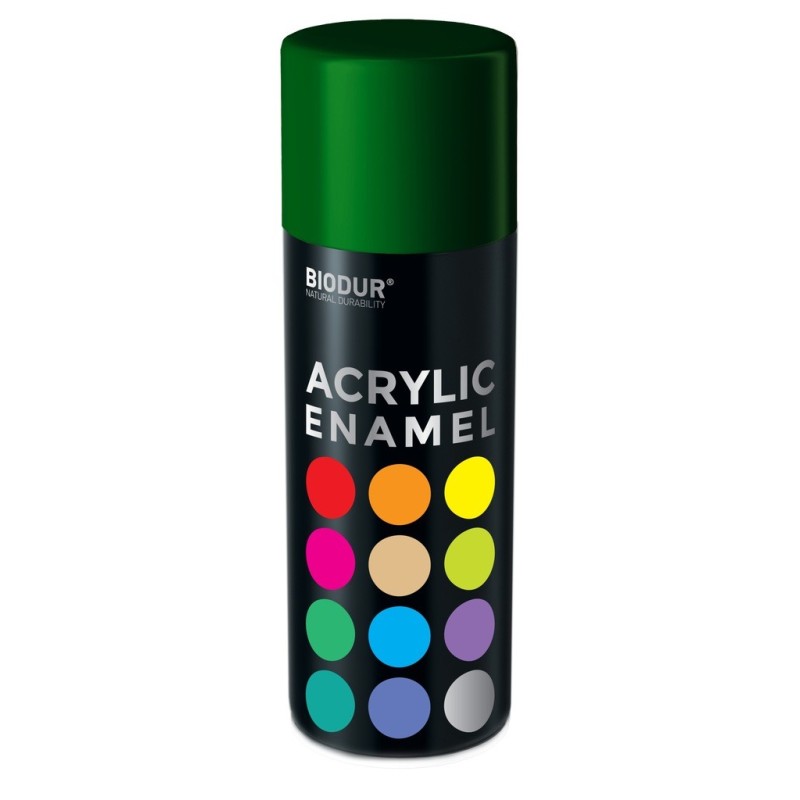 BIODUR EMALIA AKRYLOWA UNIWERSALNA 400ML RAL 6005 MECHOWA ZIELEŃ