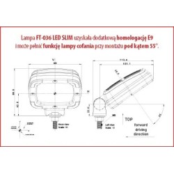 FT-036 Lampa robocza LED, CIENKA  1400 lm, przewód 1,5m.
