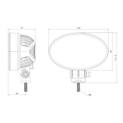FT-367 MAG M30 Lampa robocza LED , owalna, skupiony trumień 6100 Lm