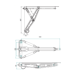 Podpora składana wykręcana Przyczepy kempingowej 900KG 500mm